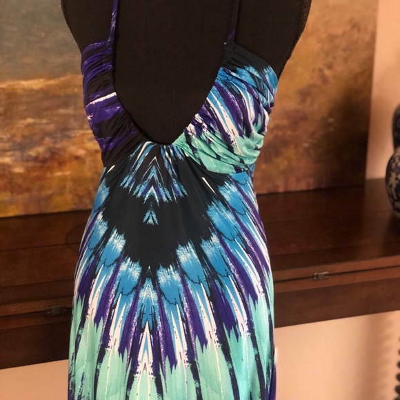 Blue Peacock Maxi Dress - Picture 3 of 11